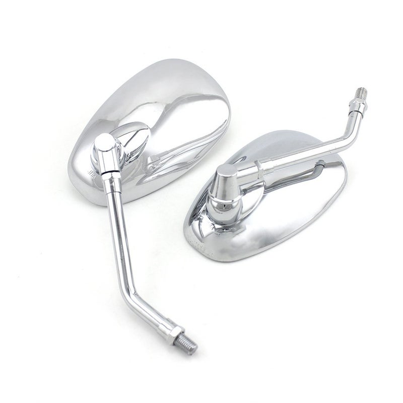 surpassme Universal 10mm Chrome Motorcycle Rear View Side Mirrors Handle Bar Bar End Motorcycle Mirrors - Image 1